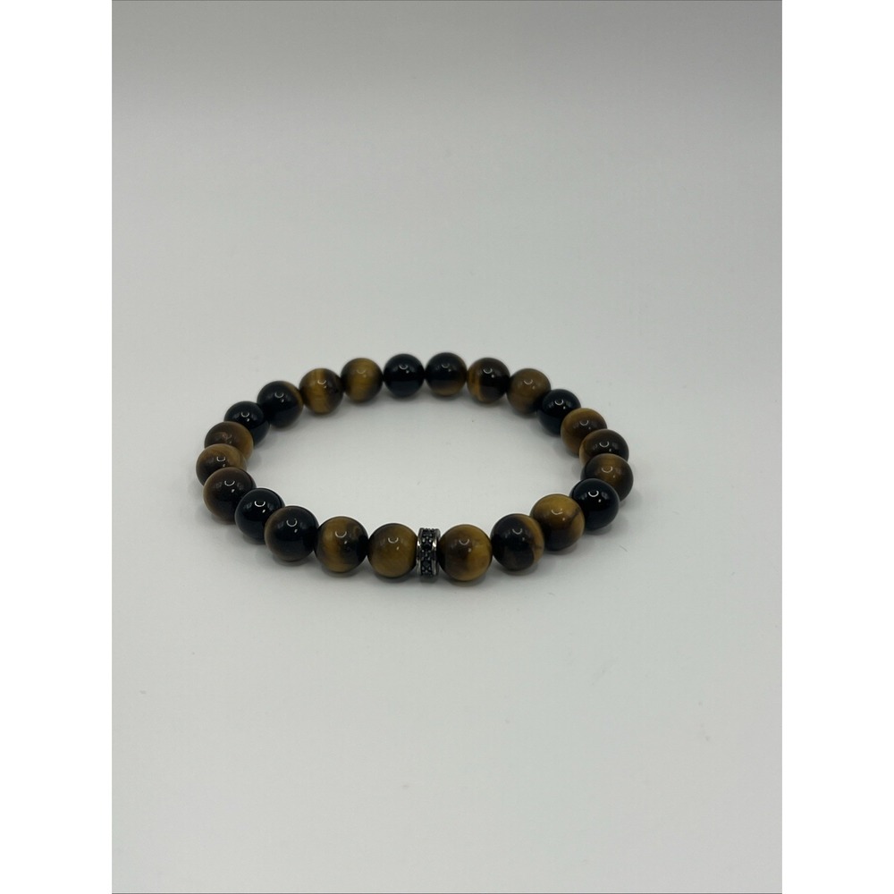 8mm Genuine Tigers Eye Gemstone Bracelet Reiki Infused Hand Crafted Jewelry